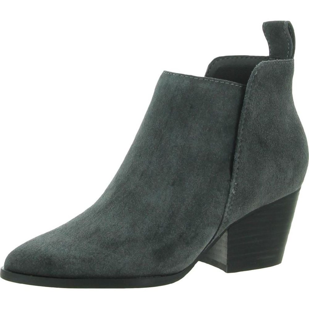 Dolce Vita Womens Daylon Gray Suede Slip On Block Heel Ankle Boots Shoes NWT